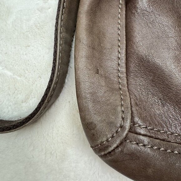Fossil Vintage Brown Crossbody Shoulder Bag Purse Leather 11x10” - Picture 3 of 13